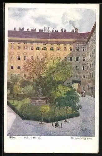 Künstler-AK Wien I, Blick in den Schottenhof