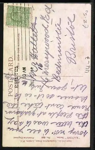 AK Mädchen mit Puppe und weinendem Jungen an der Hand