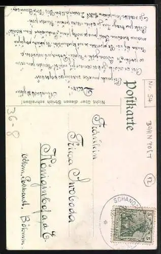 AK Wer an Mich glaubet, wie die Schrift sagt..., Joh. 7.38, Sinnspruch, Geburtstagsgruss