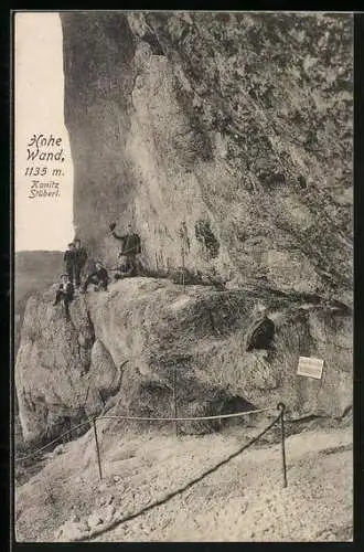 AK Hohe Wand, Kanitz Stüberl mit Bergsteigern