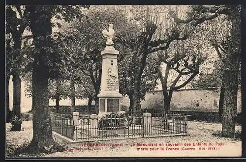 AK Vézelay /Yonne, Le Monument en souvenir des Enfants du Pays morts pour la France, Guerre 1914-1918