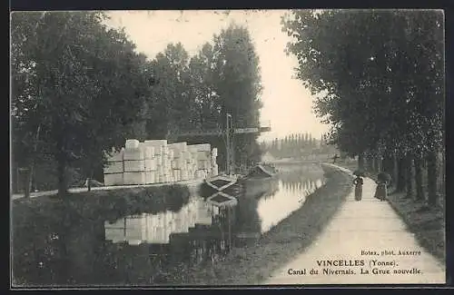 AK Vincelles /Yonne, Canal du Nivernais, La Grue nouvelle