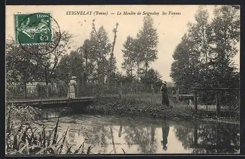AK Seignelay /Yonne, Le Moulin de Seignelay les Vannes