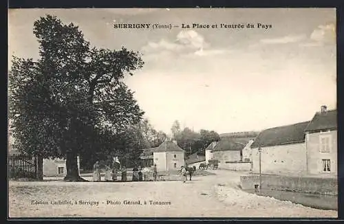 AK Serrigny /Yonne, La Place et l`entrée du Pays