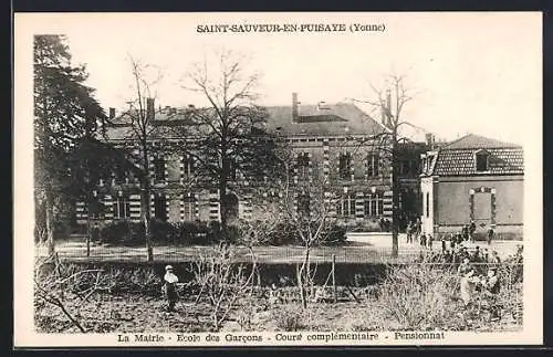AK Saint-Sauveur-en-Puisaye /Yonne, La Mairie, École des Garcons, Cours complémentaire, Pensionnat