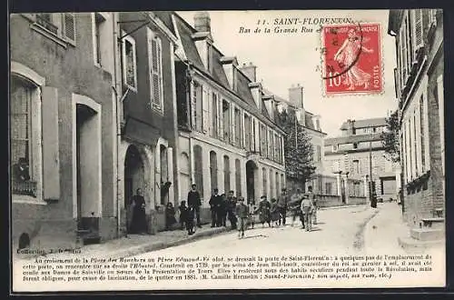 AK Saint-Florentin, Bas de la Grande Rue avec habitants et architecture traditionnelle