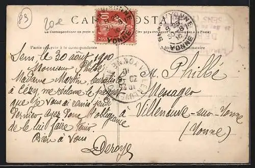 AK Sens, Cavalcade du 24 Mars 1907, Le Char de l`Harmonie