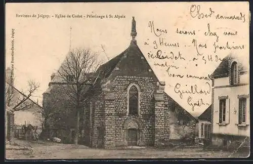 AK Joigny, Église de Cudot, Pèlerinage à St Alpaix