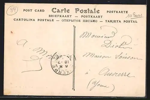 AK Saint-Florentin /Yonne, La Place des Fontaines