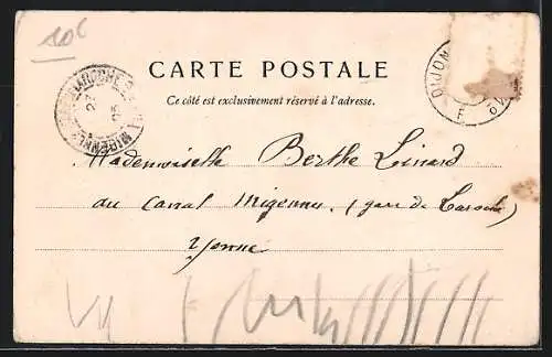AK Ravières, Le port, vue prise du pont du canal