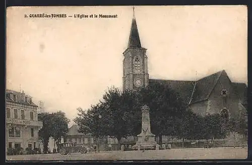 AK Quarré-les-Tombes, L`Église et le Monument