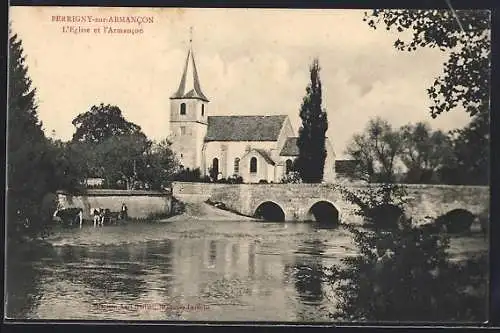 AK Perrigny-sur-Armancon, L`Église et l`Armancon