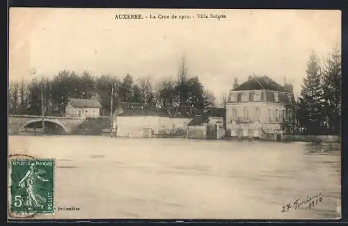 AK Auxerre, La Crue de 1910, Villa Saïgon