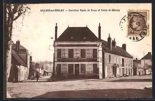AK Aillant-sur-Tholon, Carrefour Route de Toucy et Route de Chassy