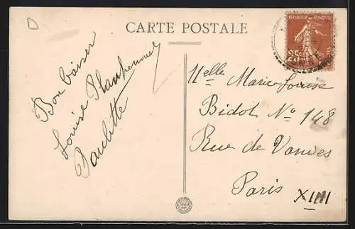 AK Andryes /Yonne, Le Pont et les bâtiments adjacents