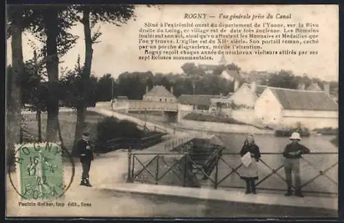 AK Rogny, Vue générale prise du Canal