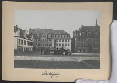 Fotografie C. Eisenhardt, Naumburg / Saale, Ansicht Naumburg / Saale, Marktplatz mit St. Wenzel Kirche, Trockenstempel