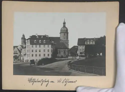 Fotografie C. Eisenhardt, Naumburg / Saale, Ansicht Naumburg / Saale, Welchenplatz mit St. Othmar Kirche, Trockenstempel