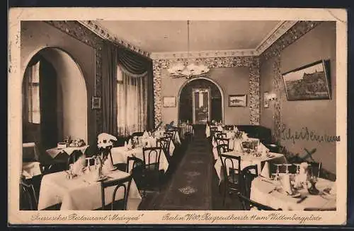 AK Berlin-Schöneberg, Russisches Restaurant Medwjed, Bayreutherstr. 11 am Wittenbergplatz, Innenansicht