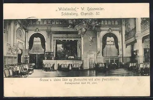 AK Schöneberg, Hotel Wilhelmshof, Eberstr. 80, Innenansicht