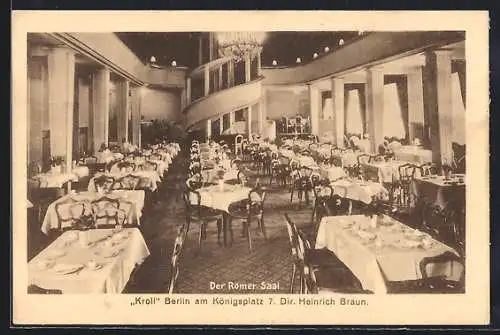 AK Berlin-Tiergarten, Krolloper am Königsplatz 7, Römer Saal
