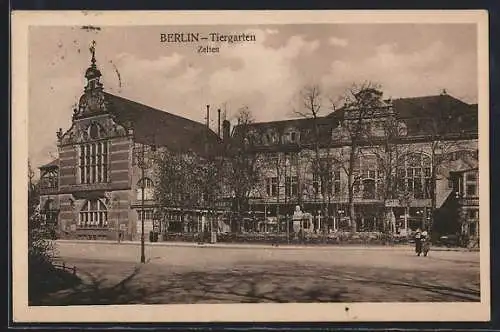 AK Berlin-Tiergarten, Zelten mit Denkmal