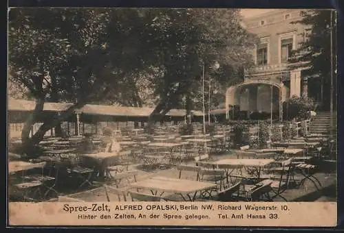 AK Berlin-Tiergarten, Gasthaus Spree-Zelt, Richard-Wagnerstr. 10