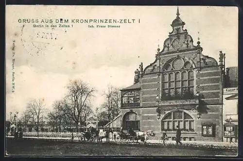 AK Berlin-Tiergarten, Gasthaus Kronprinzen-Zelt I., In den Zelten 1
