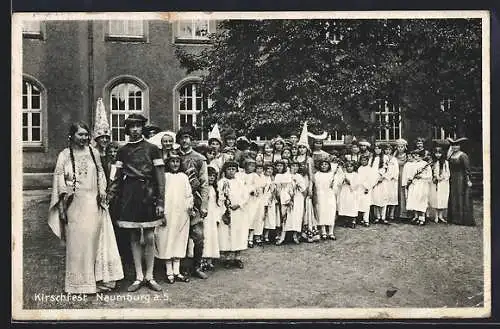 AK Naumburg a. S., Kirschfest, historische Gruppe, Bürger und Kinder