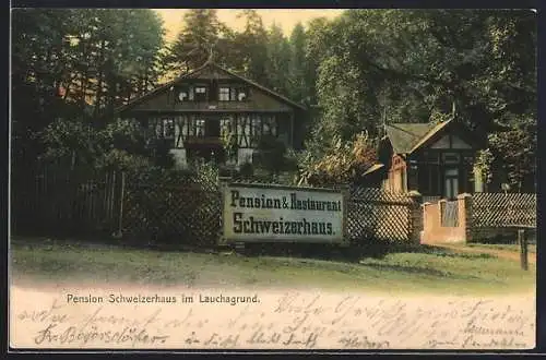 AK Friedrichroda, Gasthof Schweizerhaus im Lauchagrund