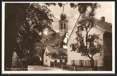 AK Dresden-Hosterwitz, An der Kirche