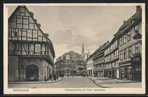 AK Halberstadt, Kühlingerstrasse, Städtische Sparkasse