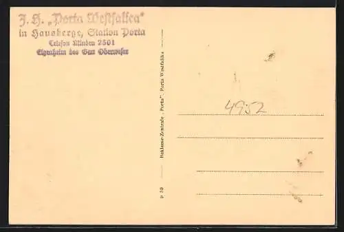 AK Porta Westfalica, Jugendherberge, Bismarcksäule