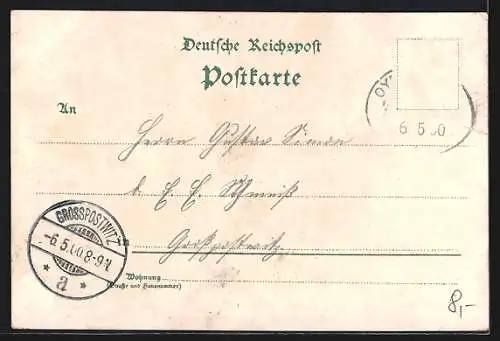 Lithographie Oybin, Gasthaus, Hausgrund, Berg Oybin, Burgthor