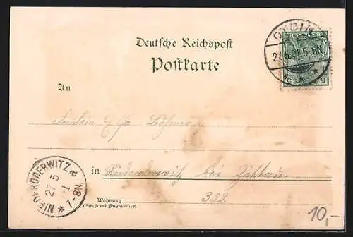 Lithographie Oybin, Gasthaus auf dem Oybin, Aussicht v. Pferdeberge, Schneiderstübchen