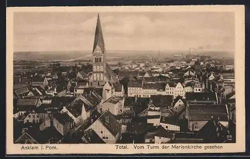 AK Anklam i. Pom., Totalansicht vom Turm der Marienkirche