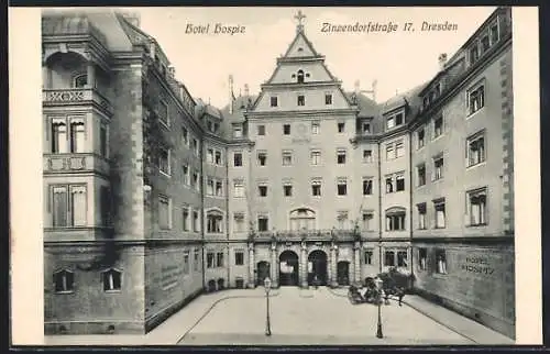 AK Dresden, Hotel Hospiz, Zinzendorffstrasse 17