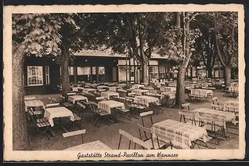 AK Berlin-Wannsee, Gaststätte Strand-Pavillon, Bes. Herbert Thelen