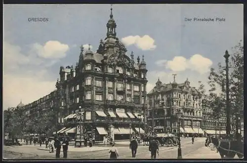 AK Dresden, Pirnaischer Platz mit Strassenbahn