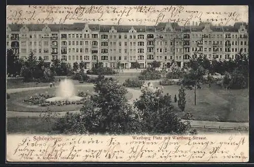AK Schöneberg, Wartburg Platz mit Wartburg Strasse