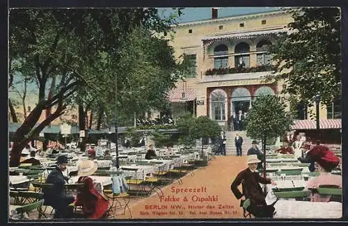 AK Berlin-Tiergarten, Restaurant Spreezelt Falke & Ospsalski, Hinter den Zelten, Richard Wagner Str. 16