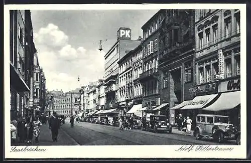 AK Saarbrücken, Strasse, Geschäfte, Autos
