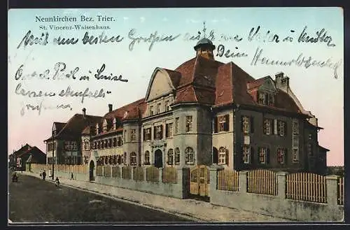 Goldfenster-AK Neunkirchen /Trier, St. Vincenz-Waisenhaus