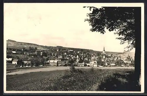 AK Schlettau i. Erzgeb., Ortsansicht mit Kirche