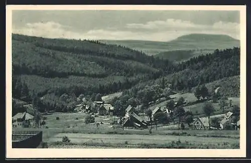 AK Schindelbach bei Grossrückerswalde, Ortsansicht mit Hügellandschaft