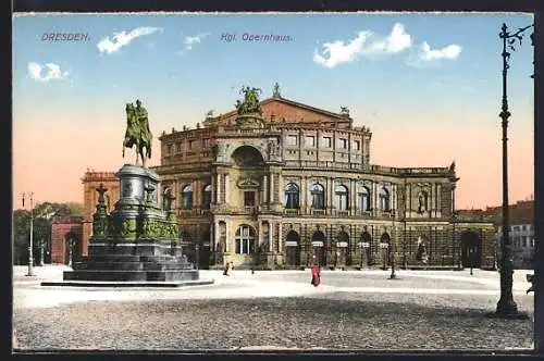 AK Dresden, Blick auf das Kgl. Opernhaus