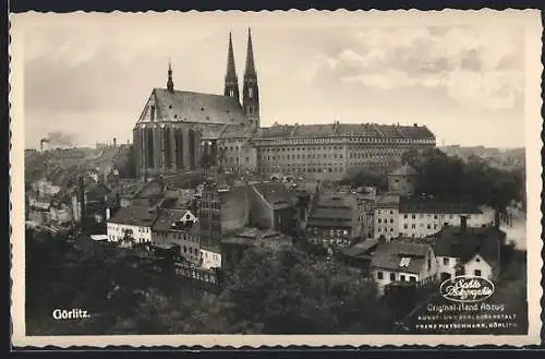 AK Görlitz, Ortsansicht mit Flusspartie