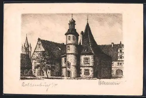 Künstler-AK Rothenburg / Tauber, Hegereiterhaus