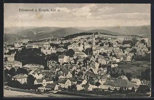 AK Eibenstock i. Erzgeb., Blick über den Ort