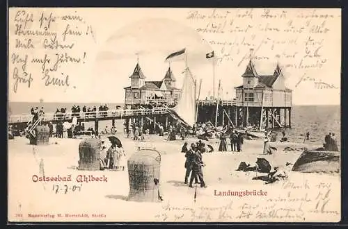AK Ahlbeck / Ostseebad, Landungsbrücke